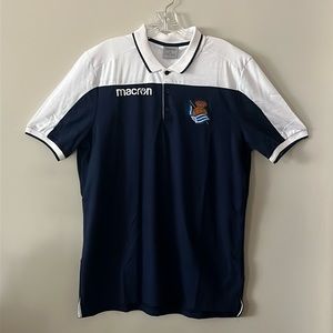 OFFICIAL MACRON REAL SOCIEDAD (Spain) Soccer Polo - SZ XL